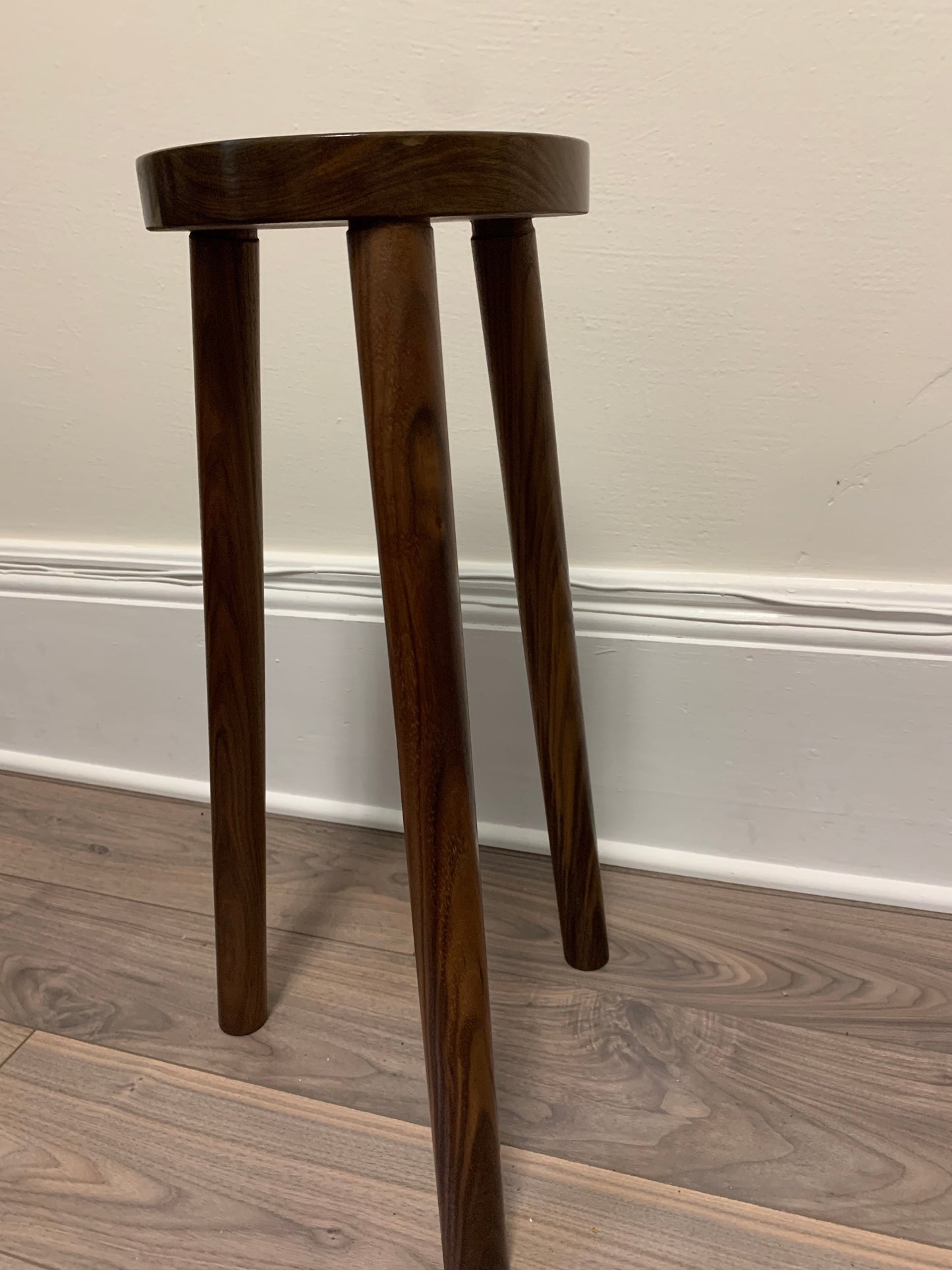 Black Walnut Milking Stool. Handcrafted Solid Black Walnut Stool. Holds adult weight