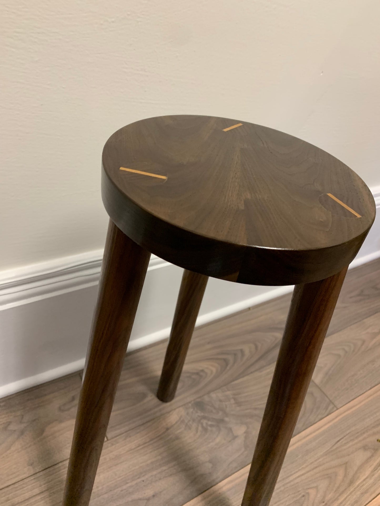Black Walnut Milking Stool. Handcrafted Solid Black Walnut Stool. Holds adult weight
