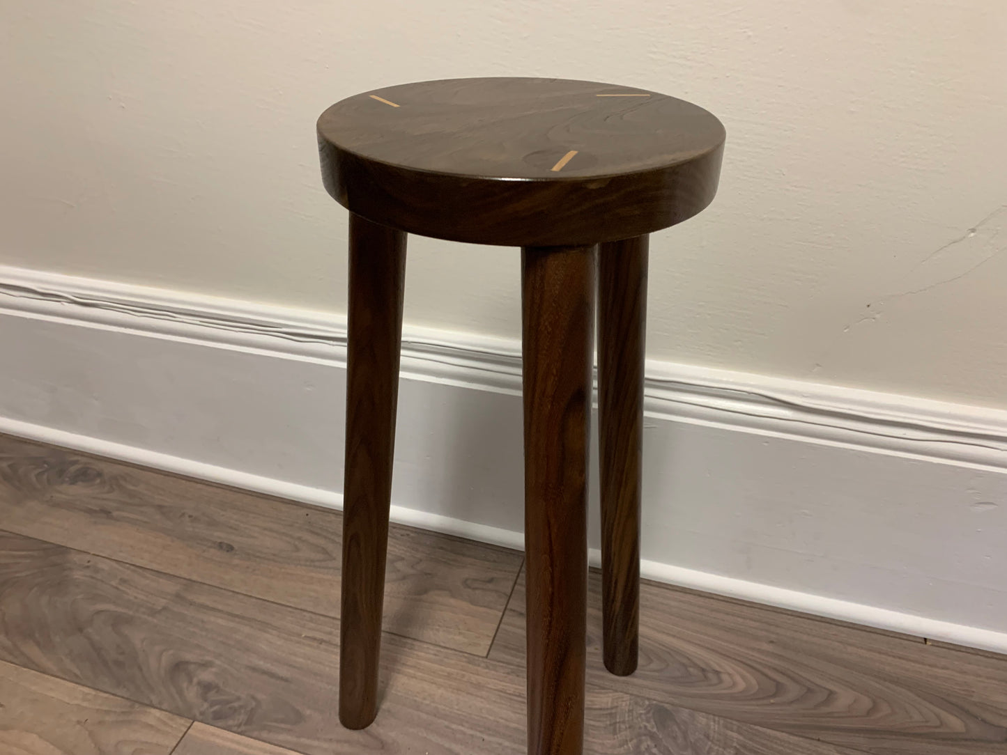 Black Walnut Milking Stool. Handcrafted Solid Black Walnut Stool. Holds adult weight