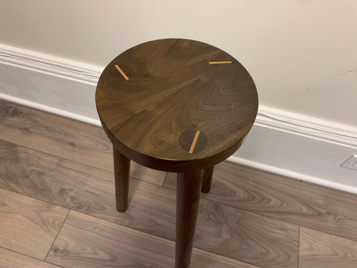 Black Walnut Milking Stool. Handcrafted Solid Black Walnut Stool. Holds adult weight