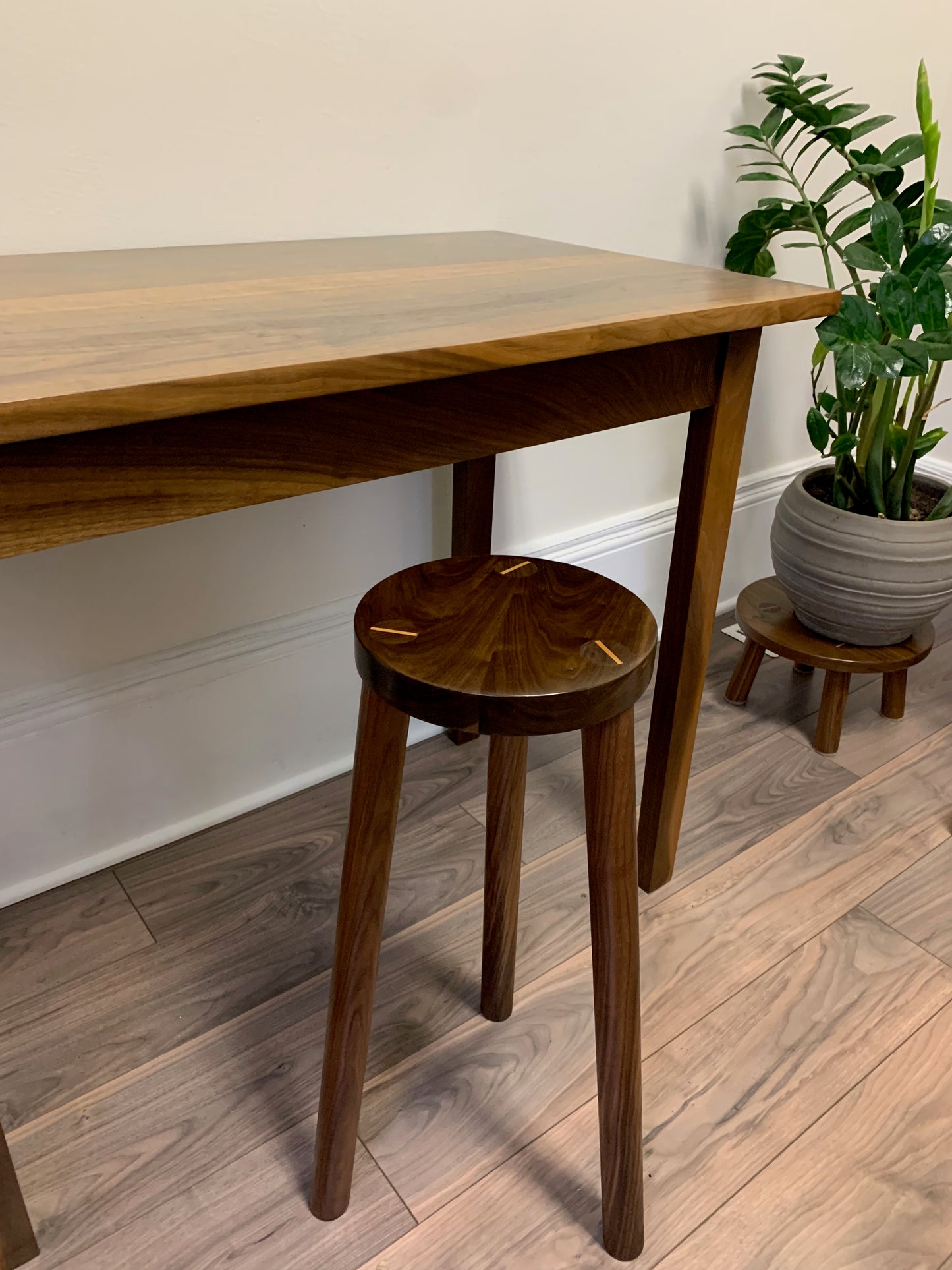 Black Walnut Milking Stool. Handcrafted Solid Black Walnut Stool. Holds adult weight