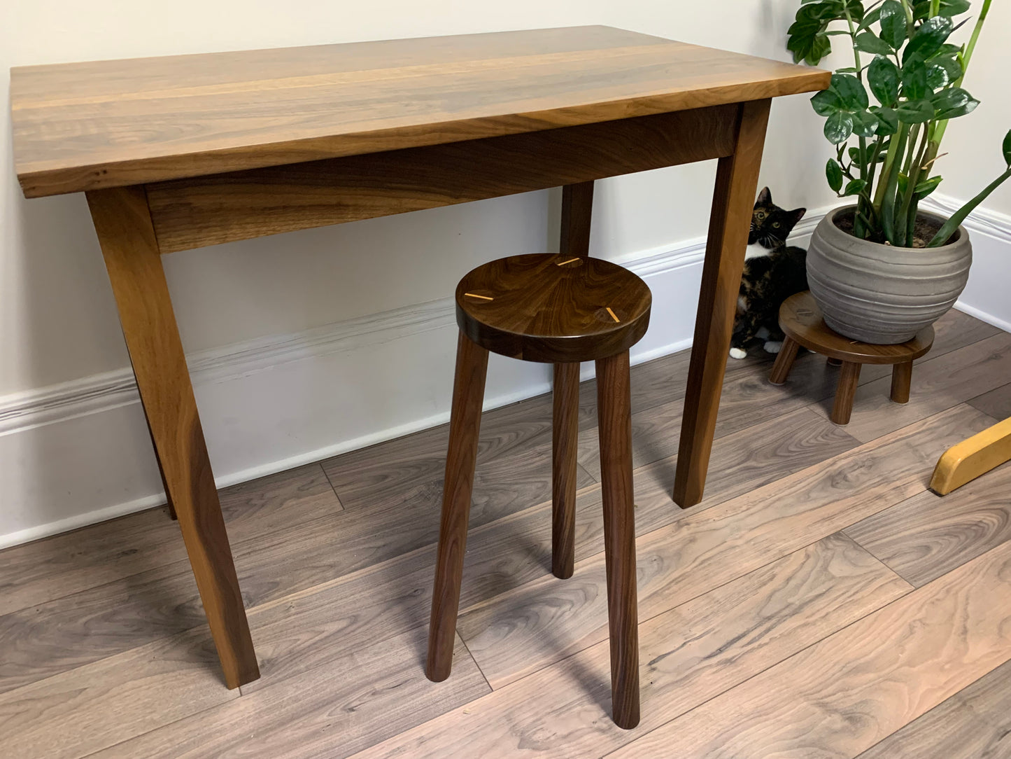 Black Walnut Milking Stool. Handcrafted Solid Black Walnut Stool. Holds adult weight