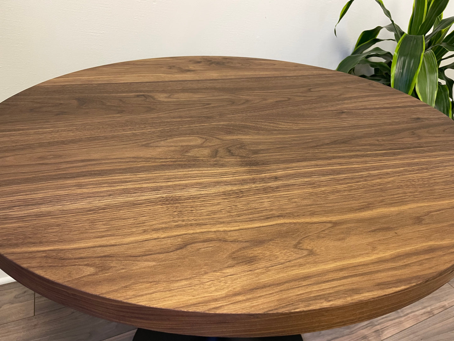 Round Walnut Dining Table. Build Your Own Round Table. Kitchen Table. Metal or Hardwood Legs