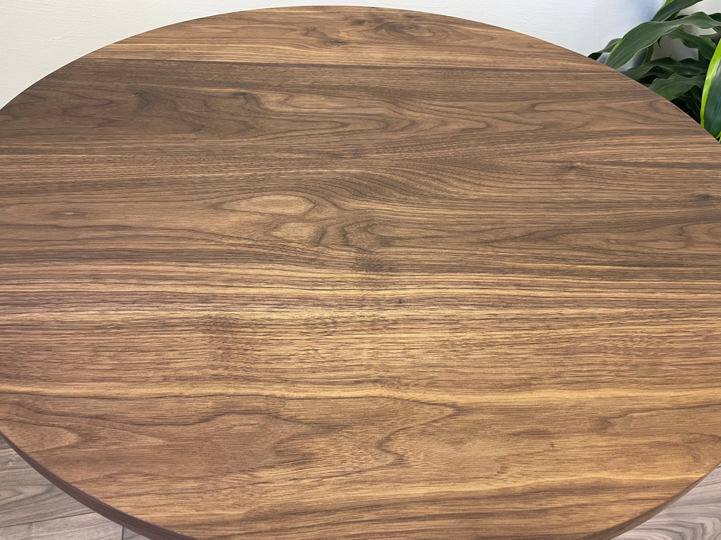 Round Walnut Dining Table. Build Your Own Round Table. Kitchen Table. Metal or Hardwood Legs