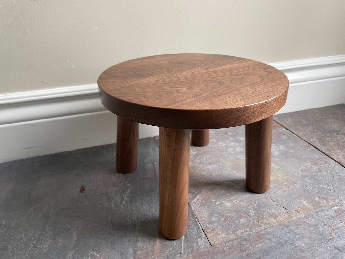 Black Walnut Stool. Handmade Solid Black Walnut Plant Stool. Kids Stool. Kids Table.