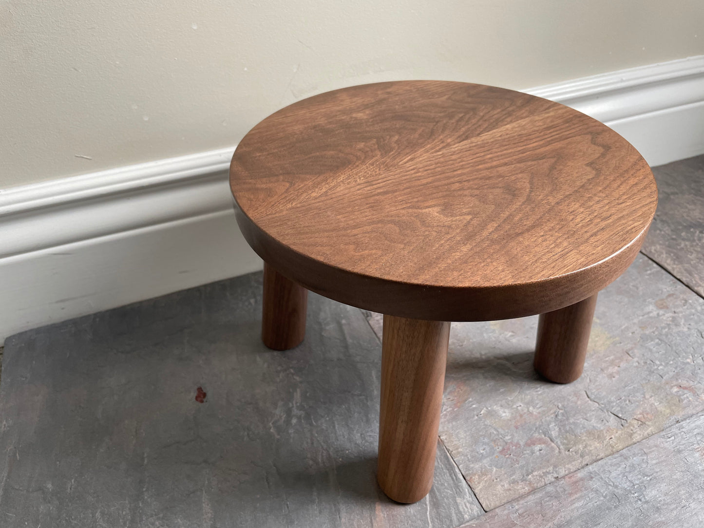 Black Walnut Stool. Handmade Solid Black Walnut Plant Stool. Kids Stool. Kids Table.
