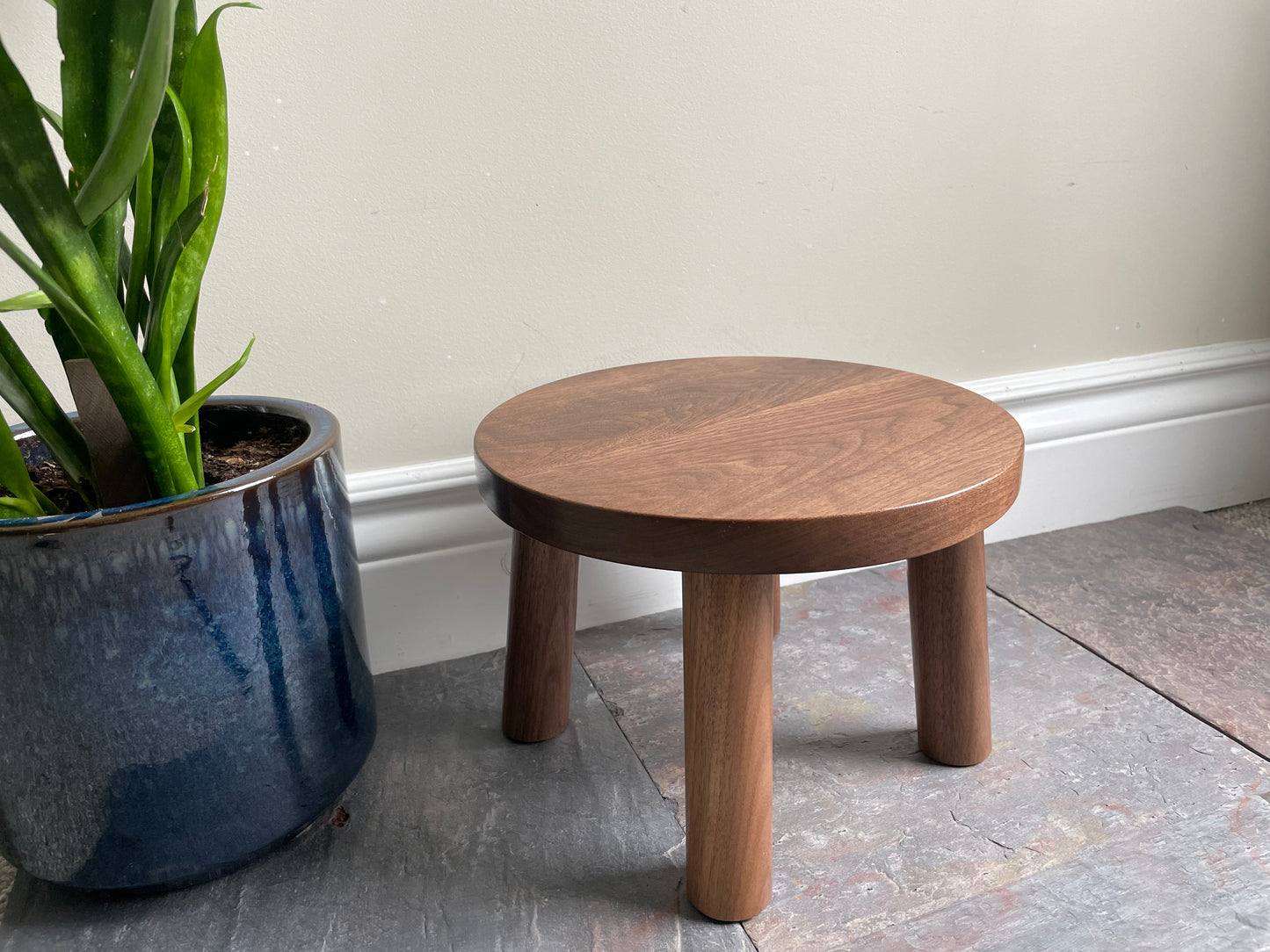 Black Walnut Stool. Handmade Solid Black Walnut Plant Stool. Kids Stool. Kids Table.