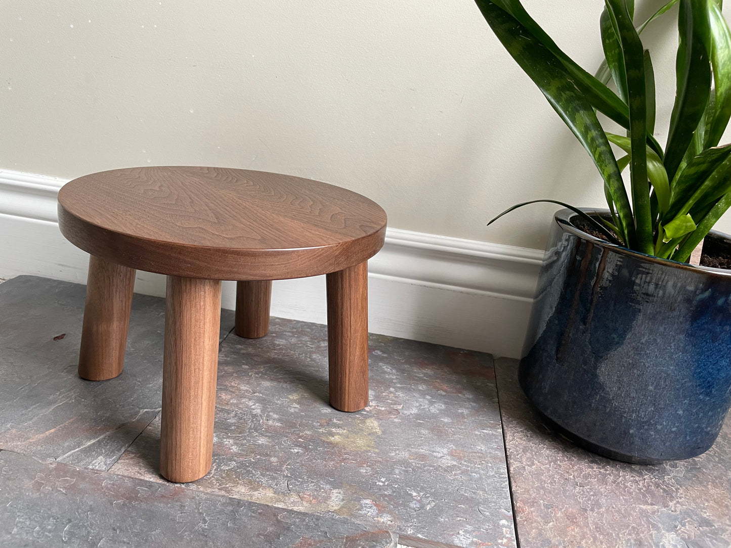 Black Walnut Stool. Handmade Solid Black Walnut Plant Stool. Kids Stool. Kids Table.
