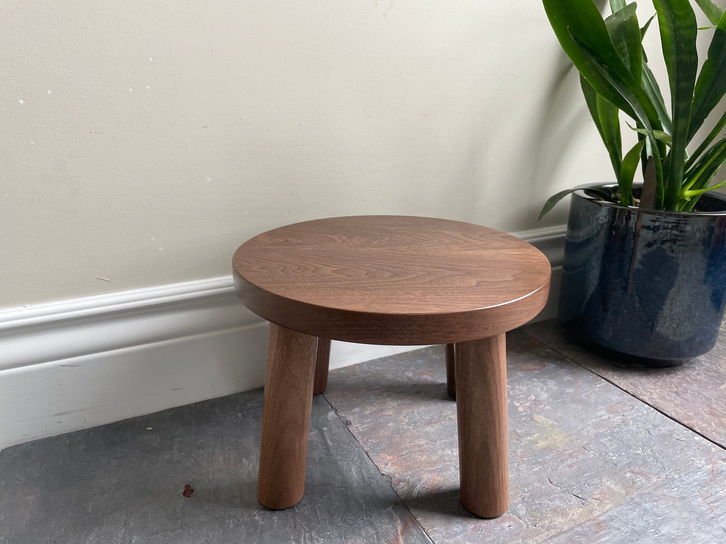 Black Walnut Stool. Handmade Solid Black Walnut Plant Stool. Kids Stool. Kids Table.