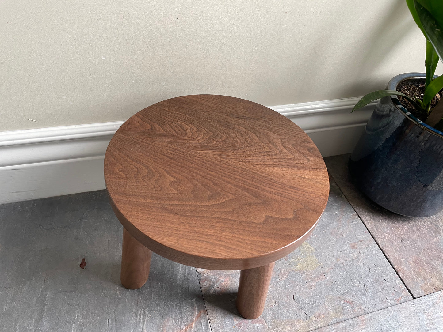 Black Walnut Stool. Handmade Solid Black Walnut Plant Stool. Kids Stool. Kids Table.