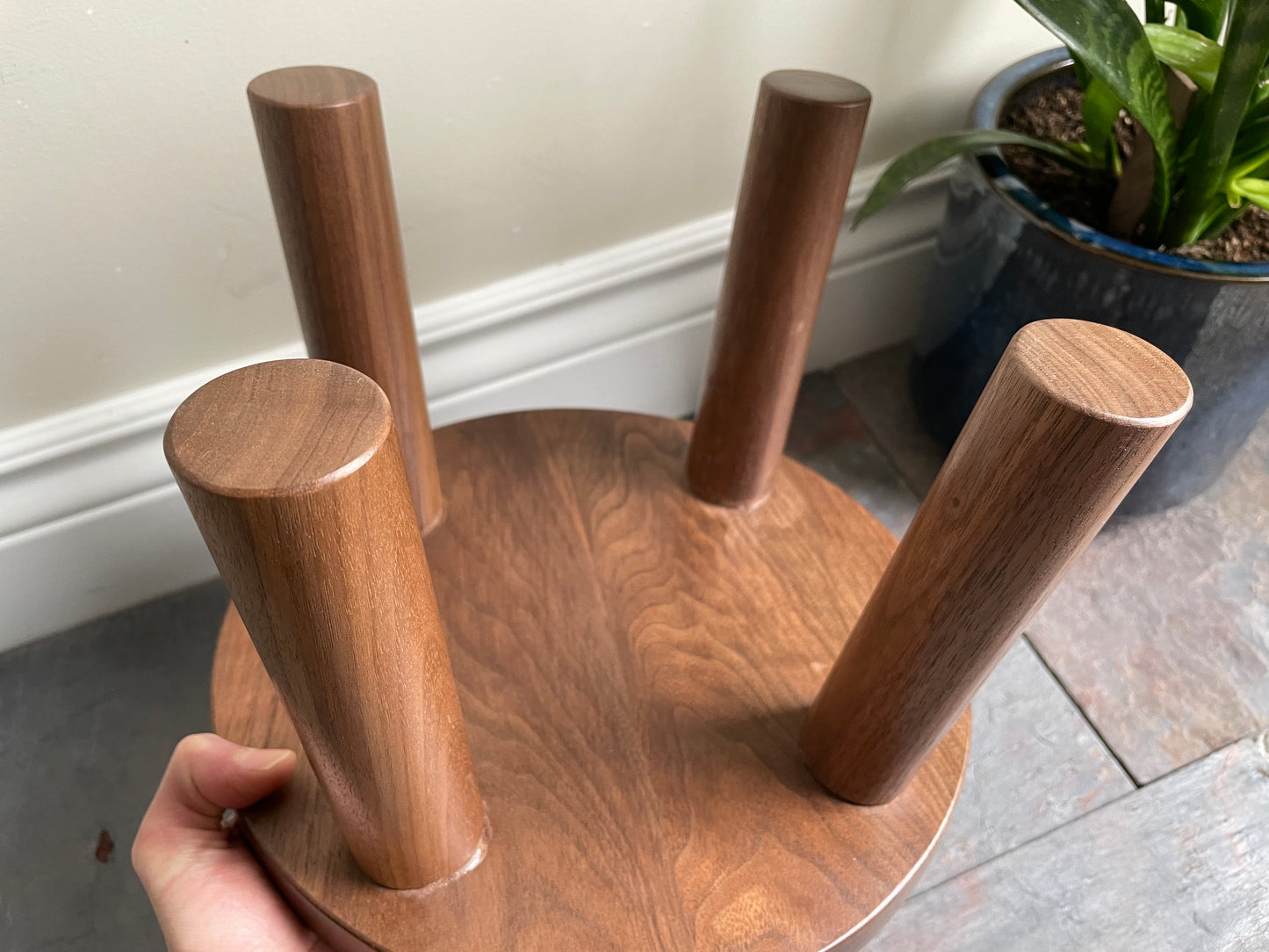Black Walnut Stool. Handmade Solid Black Walnut Plant Stool. Kids Stool. Kids Table.