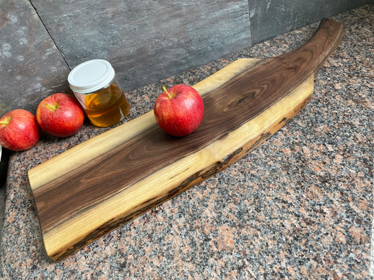 Live-Edge Walnut Charcuterie Boards, Serving Board, Serving Tray, Solid Walnut